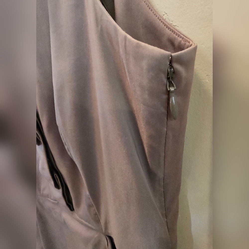Ann Taylor Khaki Sleeveless Fully Lined Midi Dress 6 - Picture 3 of 8